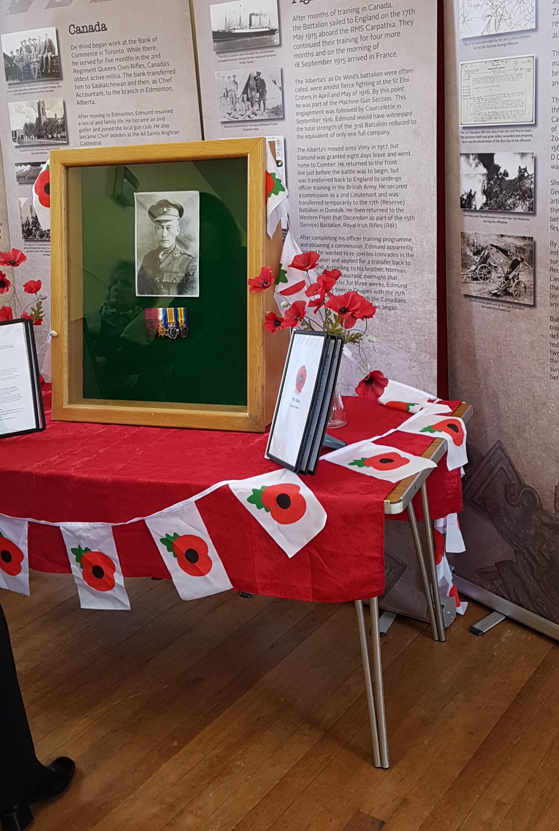 Display at the unveiling of the memorial